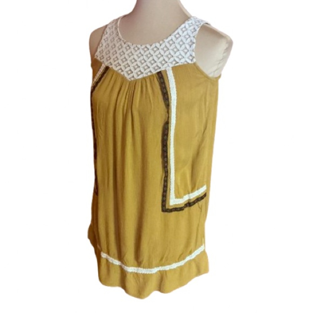 Rewind boho hippie chic lace trimmed tunic